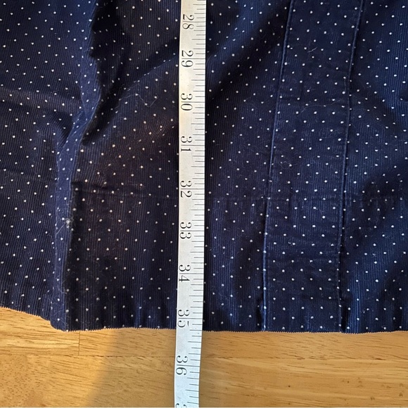 J. CREW Corduroy Shirt Dress in Navy with Swiss Dots - Picture 6 of 8